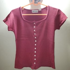 Aeropostle Burgundy Square Neck Tee